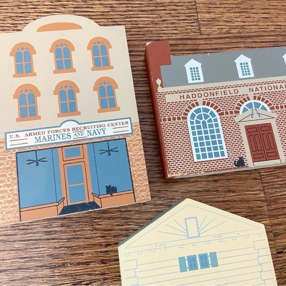 The Cat’s Meow | Vintage 1993 Series XI lot of 3 Mini Wooden Houses cottage core - Picture 3 of 10